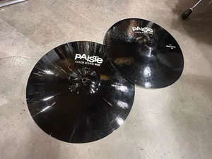 15" Paiste Colorsound 900 HEAVY Hi Hat Cymbal BLACK MINTY hats #WB8 - Picture 1 of 15