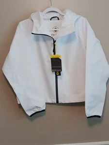 Body Glove Regenjacke mit Kapuze weiß wechselt bei Nässe zu kariert Größe Medium Neu mit Etikett - Bild 1 von 13