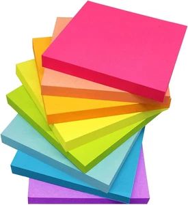 Sticky Notes 3X3 Inches,Bright Colors Self-Stick Pads, Easy to Stick for Home, O - Picture 1 of 12