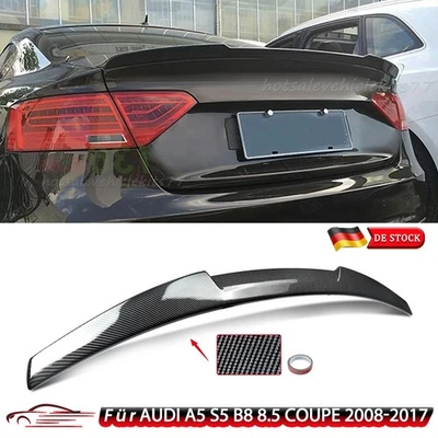 PASST FÜR AUDI A5 B8/8.5 COUPE 2008-2017 CARBON SPOILER HECKSPOILER FLÜGEL LIPPE - Bild 1 von 4