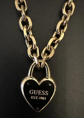 Guess Damen Halskette Herzschloss Gold,  JUBN04268JWYGTU! - Bild 1 von 4
