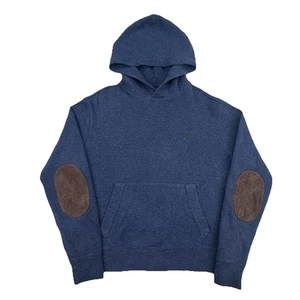 DE COLECCIÓN POLO RALPH LAUREN Pequeño Poni Codos Acolchados Sudadera con Capucha Suéter Años 2000 Azul Marino M Raro - Imagen 1 de 12