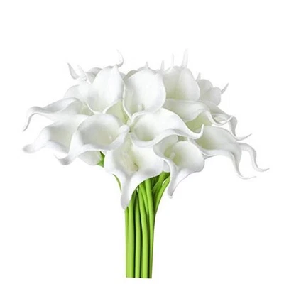  20Pcs Artificial Calla Lily Flower Real Touch Latex Flowers 20PCS Pure White - Image 1 of 4