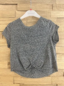 Primark Cropped T-Shirt Shirt grau meliert Gr 32  34 2XS Pulli kurzarm - Bild 1 von 4