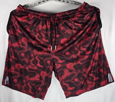 AND1 Basketball Shorts Mens 3XL Black Red Athletic Polyester Drawstring Pockets - Image 1 of 4