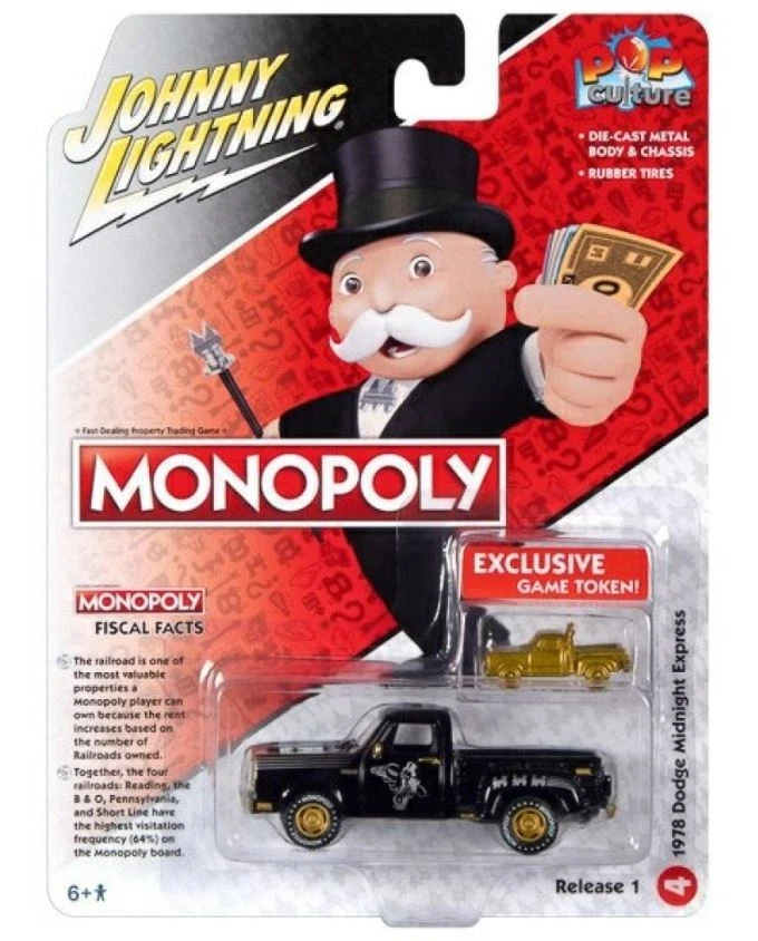 JOHNNY LIGHTNING, DODGE Midnight Express 1978 Black - MONOPOLY - dalla serie ... - Immagine 1 di 1