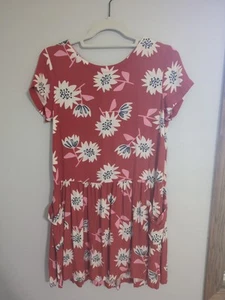 Cat & Jack Girl's Dress Size XL 14/16 Girl Red White Blue & Pink Flower Design - Picture 1 of 6