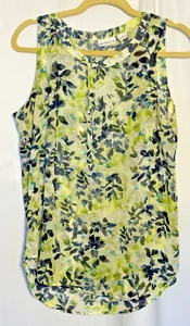 Liz Claiborne Damen ärmellose transparente Tunika Bluse Gr. Medium geblümt - Bild 1 von 7
