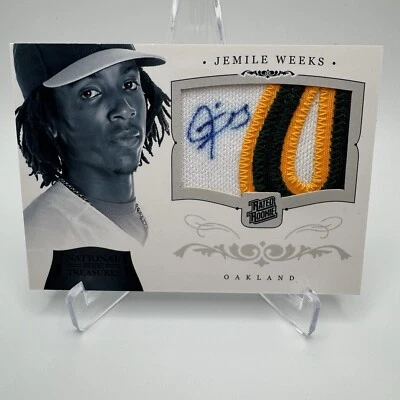 JEMILE WEEKS 2012 Panini National Treasures  /10  #180 Logo Patch Auto 10/10 RC - Image 1 of 4