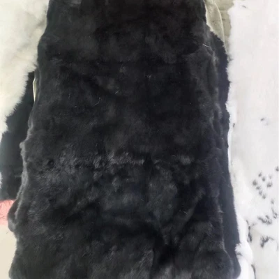 Manta de piel de conejo curtida real alfombra de piel tostada 43 x 22" piel piel piel piel Foto 1 de 4