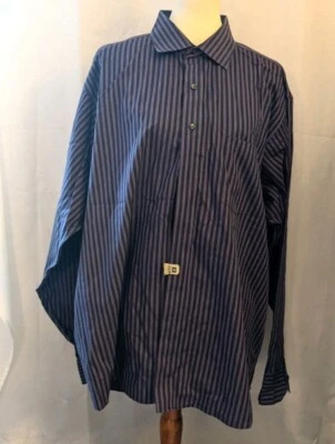 Camisa con botones Donald J Trump Signature para hombre púrpura a rayas talla 18,5 36/37 Foto 1 de 4