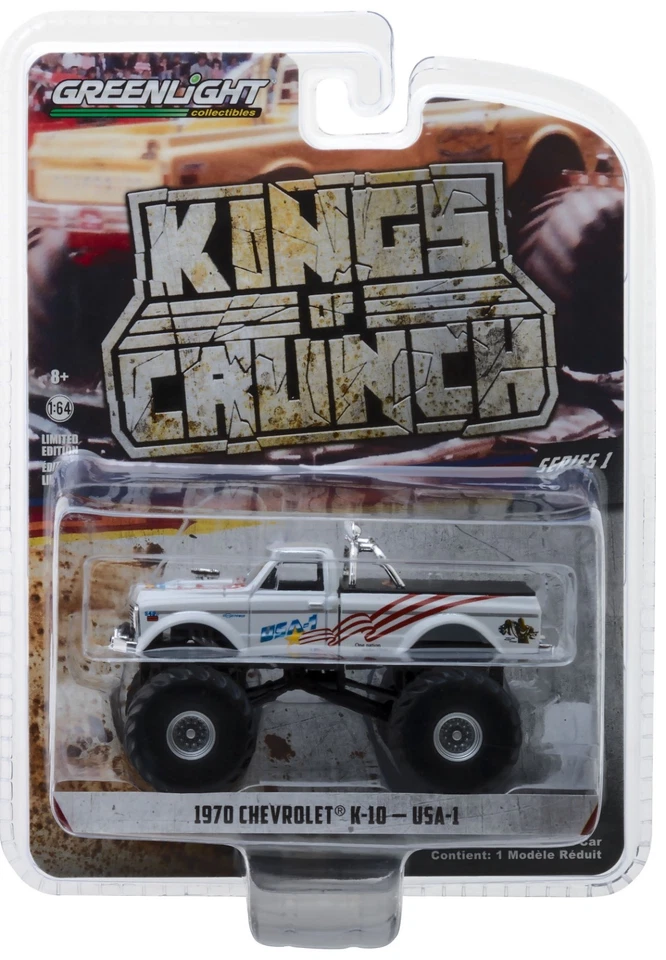 1:64 GreenLight *KINGS OF CRUNCH* 1970 Chevrolet K10 USA-1 MONSTER TRUCK NIP - Image 1 of 1