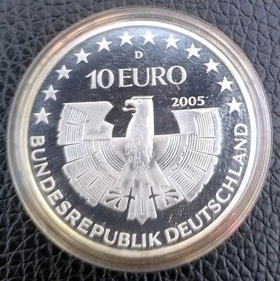 Germany 10 euro silver coin 2005, uncirculated, sealed - Image 1 of 2