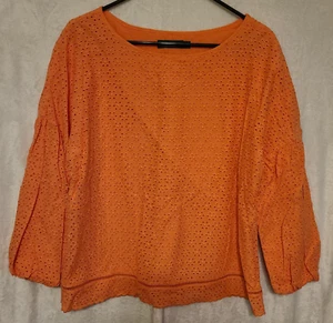 Lauren Ralph Lauren orange Lagenlook schöne Ösen Langarm Gr. Bluse L - Bild 1 von 14