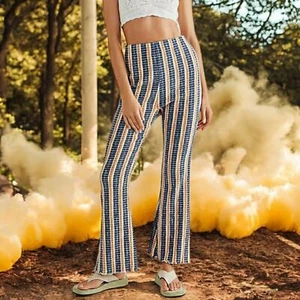 Pantalones acampanados ajustados Free People Boho línea fina en combo azul marino - Imagen 1 de 11