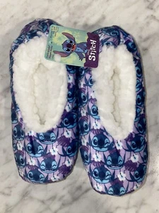 NWT Disney Lilo And Stitch Fuzzy Slipper Socks with Grips Kids 8-13 - Picture 1 of 2