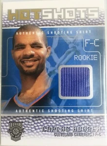 FLEER 2002-03 HOT SHOTS ROOKIE CARLOS BOOZER SHOOTING SHIRT "CAVALIERS" - Picture 1 of 1