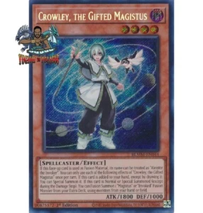 Yugioh! 1x Crowley, el Magisto Dotado BLMM-EN044 Secreto Raro 1ª Edición Casi Nuevo - Imagen 1 de 1
