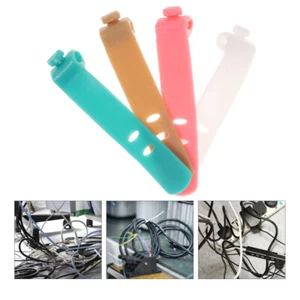 16 Pcs Cable Tie Silicone Data Storage Earphone Holder Cord Management Wrap - Photo 1/10