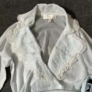 VTG Iris Lingerie Neiman Marcus Robe Sheer Lace Sleep Pockets W/ Original Tag - Picture 1 of 16