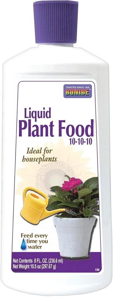 Alimento líquido para plantas de interior Bonide 10-10-10 8 fl oz (236,6 ml) Foto 1 de 4