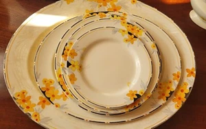 Vintage Crown Ducal Part Dinner Service Hand Painted 1933 Art Deco - Picture 1 of 18