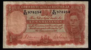  Australia-10-R12-Orange-Signature-Sheehan-McFarlane-1939 FINE