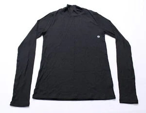 American Eagle Women's Soft & Sexy Mock Neck Long Sleeve T-Shirt CA4 Black Small - Picture 1 of 3