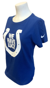 Nike Women's Indianapolis Colts Andrew Luck "We Have Luck" Blue Slim Fit Shirt M