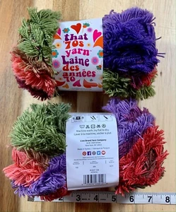 2 madejas marca León #606 hilo Right On That años 70 peludo funky chic 3,5 oz 38 yd - Imagen 1 de 6