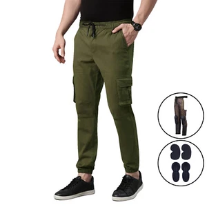 Australian Bikers Gear Charlie Herren Freizeit Stretch Motorrad Cargo Hose Grün - Bild 1 von 6