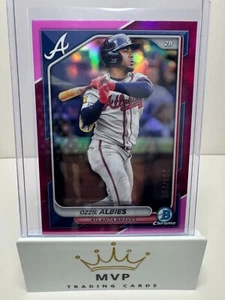 2024 Bowman Chrome Ozzie Albies #81 Fuchsia Refractor Atlanta Braves 281/299 - Bild 1 von 3