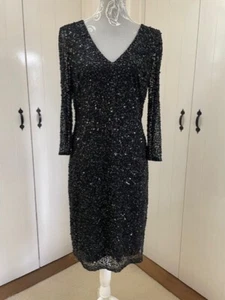 JS Collections black sequin knee length dress size 12 - Picture 1 of 9