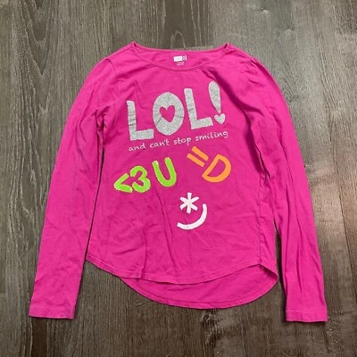 Crazy 8 Girls T-Shirt Long Sleeve Pink Graphic Size L 10-12 - Image 1 of 4