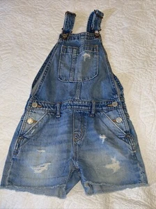 GAP KIDS GIRLS JEAN OVERALL SHORTS SIZE Small - Picture 1 of 7