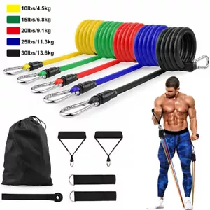 11tlg Fitnessbänder Widerstandsbänder Resistance Bands Expander Set Yoga Sport - Bild 1 von 12