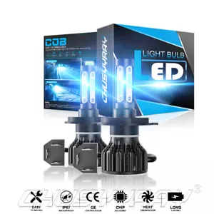 H4 9003 Ice Blue LED Headlight Bulb Conversion Kit High Low Beam 8000K 72000LM - Picture 1 of 11