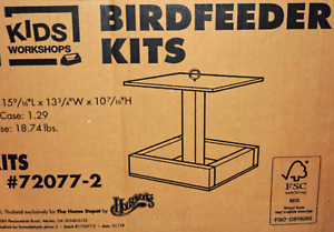 Home Depot Kids Workshop Bird Feeder Kit Wood Wooden Build Project, NEW, NIP