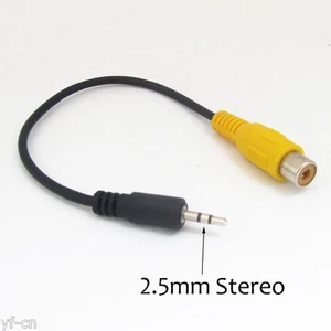 10 piezas 20 cm 2,5 mm estéreo macho enchufe a RCA hembra conector cable adaptador níquel negro - Imagen 1 de 4