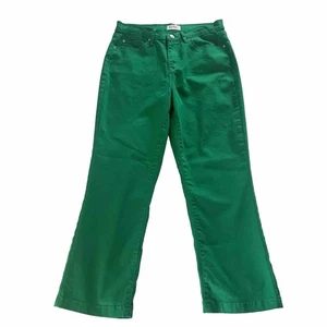 Jeans Nicole Miller taglia 8 Soho stivali alti Kelly verde crop pantaloni alla caviglia - Foto 1 di 11