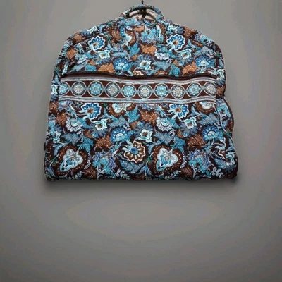 Vera Bradley JAVA BLUE Quilted Floral Hanging Garment Travel Bag- Retired  - Image 1 of 4
