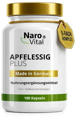 Apfelessig Kapseln - 1500 mg Apfelessig - 180 Kapseln - Apple cider vinegar - Bild 1 von 4