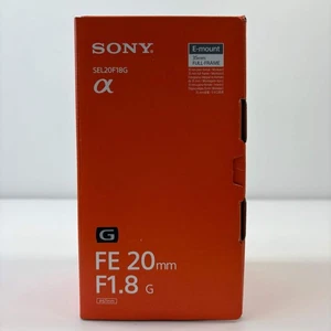 New Sony FE 20mm f/1.8 E-Mount Full-Frame Ultra Wide Prime Lens SEL20F18G - Picture 1 of 6