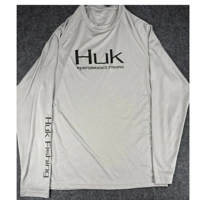 Camisa masculina manga longa pesca desempenho desempenho média cinza leve - Imagem 1 de 4