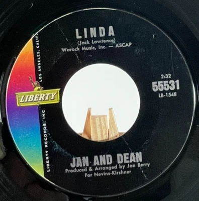 JAN & DEAN 45 RPM LINDA / WHEN I LEARN HOW TO CRY—EX Foto 1 de 4