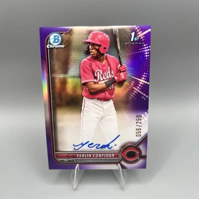 2022 Bowman Chrome Prospects Yerlin Confidan 1st Purple Refractor Auto /250 RC - Image 1 of 2