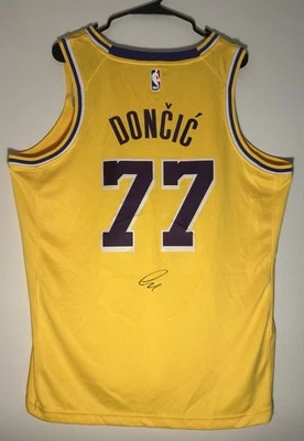 Luka Doncic Signed Los Angeles Lakers Jersey Yellow Autographed PSA/DNA COA - Image 1 of 4