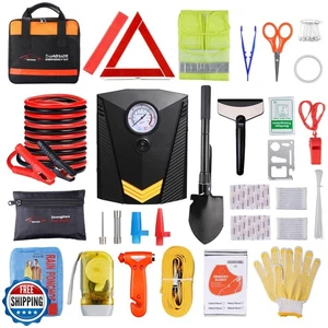 Vetoos Car Roadside Emergency Kit with Jumper Cables, Auto Vehicl - Picture 1 of 5