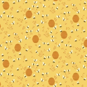 Tela animal | Lanzamiento de abejas y colmenas amarillo | Dear Stella YARD - Imagen 1 de 1