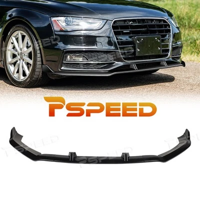 Labio de alerón de parachoques delantero PP negro brillante para Audi A4 Quattro S4 2013-2016 Foto 1 de 4